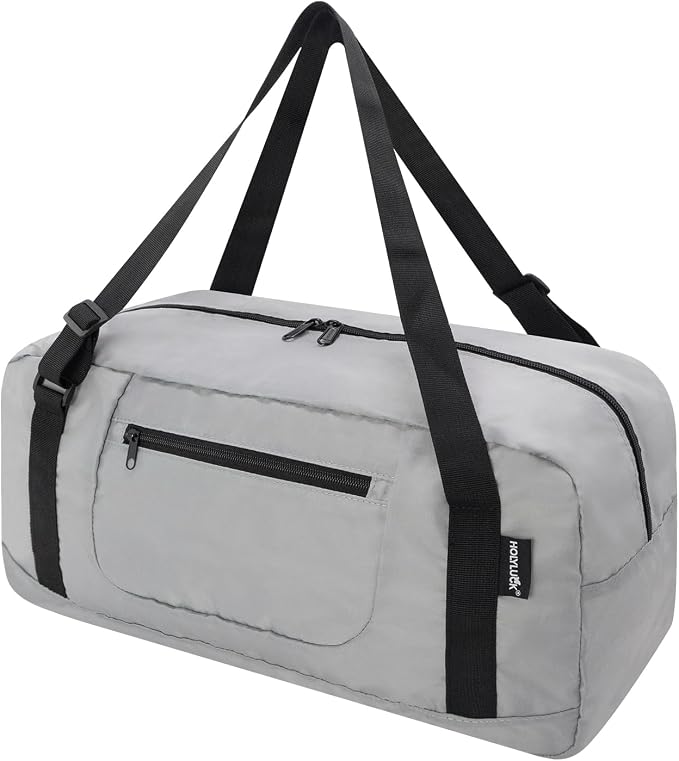 HOLYLUCK Foldable Travel Duffel Bag For Women & Men Luggage Great for Gym -Light grey by holyluck