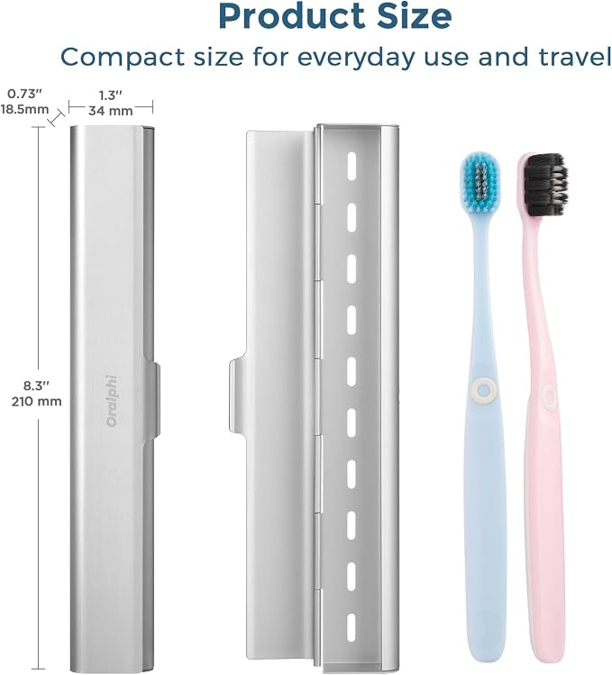Aluminum Toothbrush Travel Case with 2 Soft Bristle Toothbrushes, Portable Complete Toothbrush Travel Kit, Toothbrush Holder for Bathroom, Camping, Business Trip - Image 4