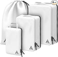 4 pcs Compression Packing Bags Cubes Set with HybridMax Double-Capacity Design - Packing Cubes for Travel Compression to Maximize Limited Luggage Space, White by WellTraveled