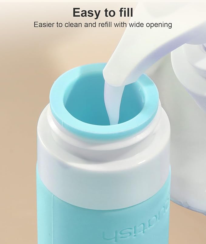 Quatish Travel Bottle for Toiletries 6 Pack, Original Patented Leakproof 3oz Tsa Approved Travel Size Container, BPA Free Silicone Shampoo and Conditioner Bottle, Cruise Camping Essentials, Periwinkle - Image 4