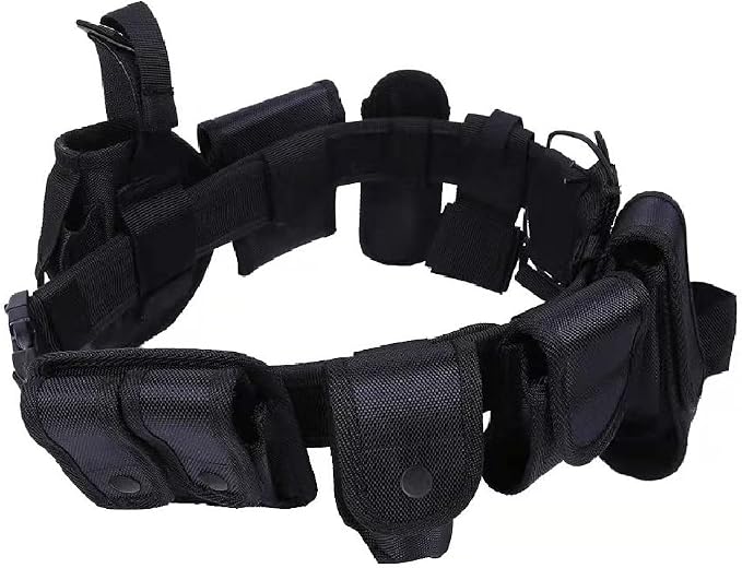 10 in 1 Duty Belt Black Law Enforcement Tactical Equipment System Set 10 pcs by HUNANBANG
