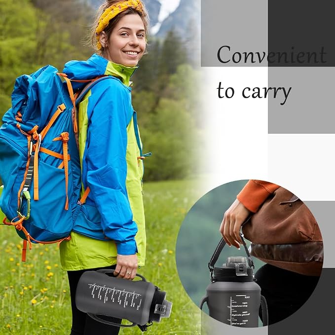 64oz Collapsible Silicone Water Bottle with Straw, BPA-Free, Foldable Travel Bottle Portable for Gym, Hiking, Camping (Black) - Image 8