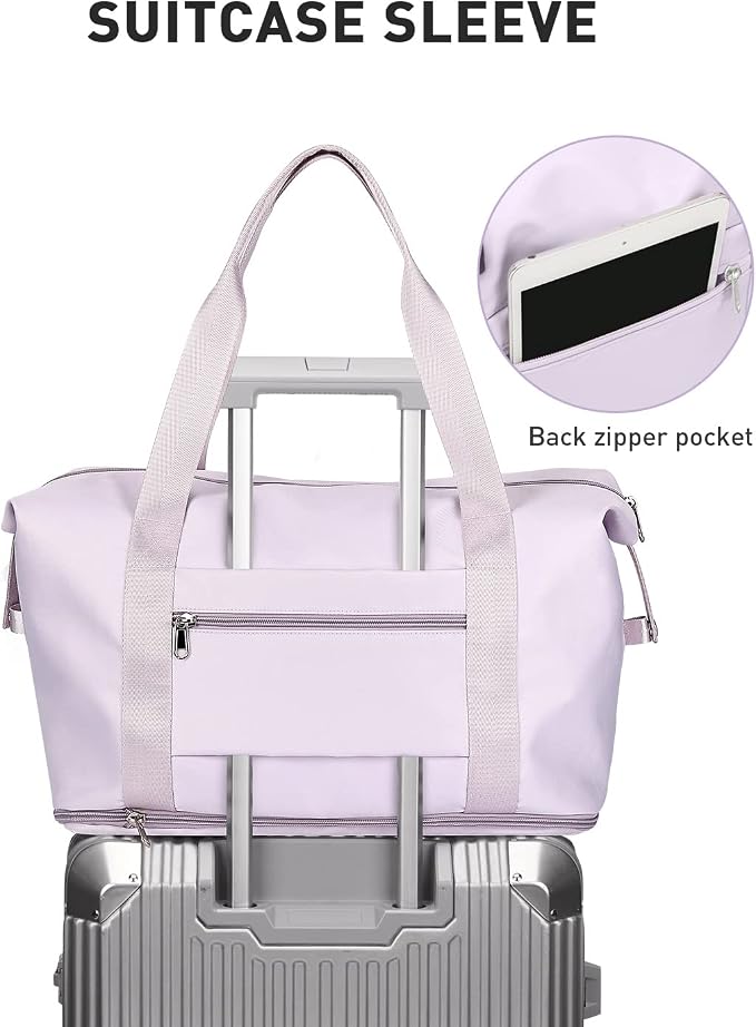 Travel Duffel Bag, Sports Tote Gym Bag, Shoulder Weekender Overnight Bag for Women - Image 5