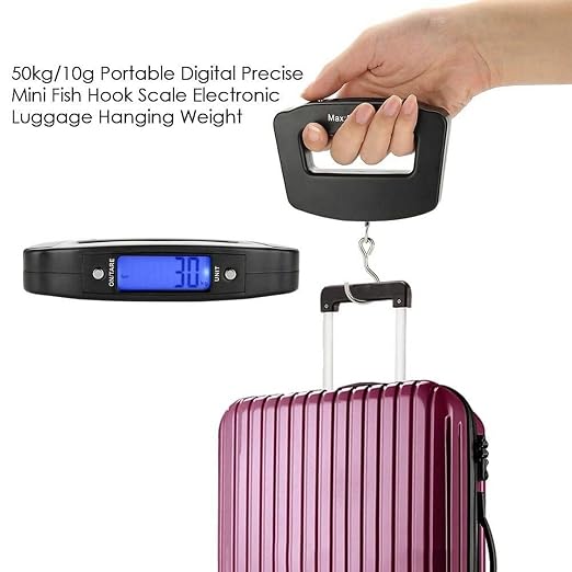 Portable Portable Travel Luggage Electronic Scale, Digital LCD Hanging Suitcase Weighing Scale 110 pounds/50 kilograms, Fishing, Luggage, Gifts (Luggage Strap) - Image 5