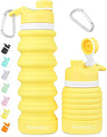 Nefeeko Collapsible Water Bottle, 26oz Silicone Foldable Water Bottles | Leakproof BPA Free Travel Water Bottles with Carabiner,Portable Sport Water Bottles for Camping,Hiking Outdoor Indoor Sport by Nefeeko