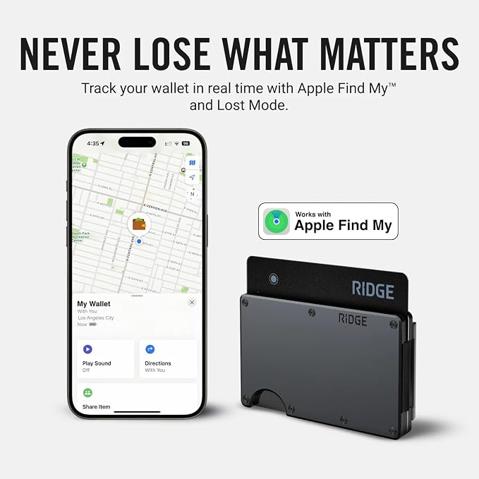 Ridge Wallet Tracker Card Compatible with Apple Find My, Slim Tracking Card - Wallet Finder, Item Locator for Luggage Tags, Passports, Phone - MFi Certified, IP68 Water Resistance - Image 7