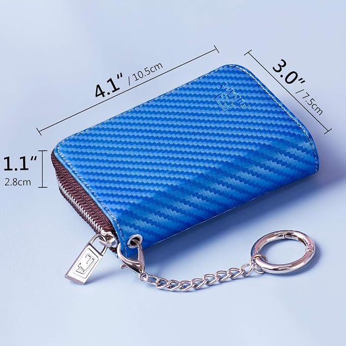 FurArt Zipper Wallet Women RFID Credit Card Holder keychain Wallet | ID Window RFID Blocking Compact Small business 15/16 slots - Image 6