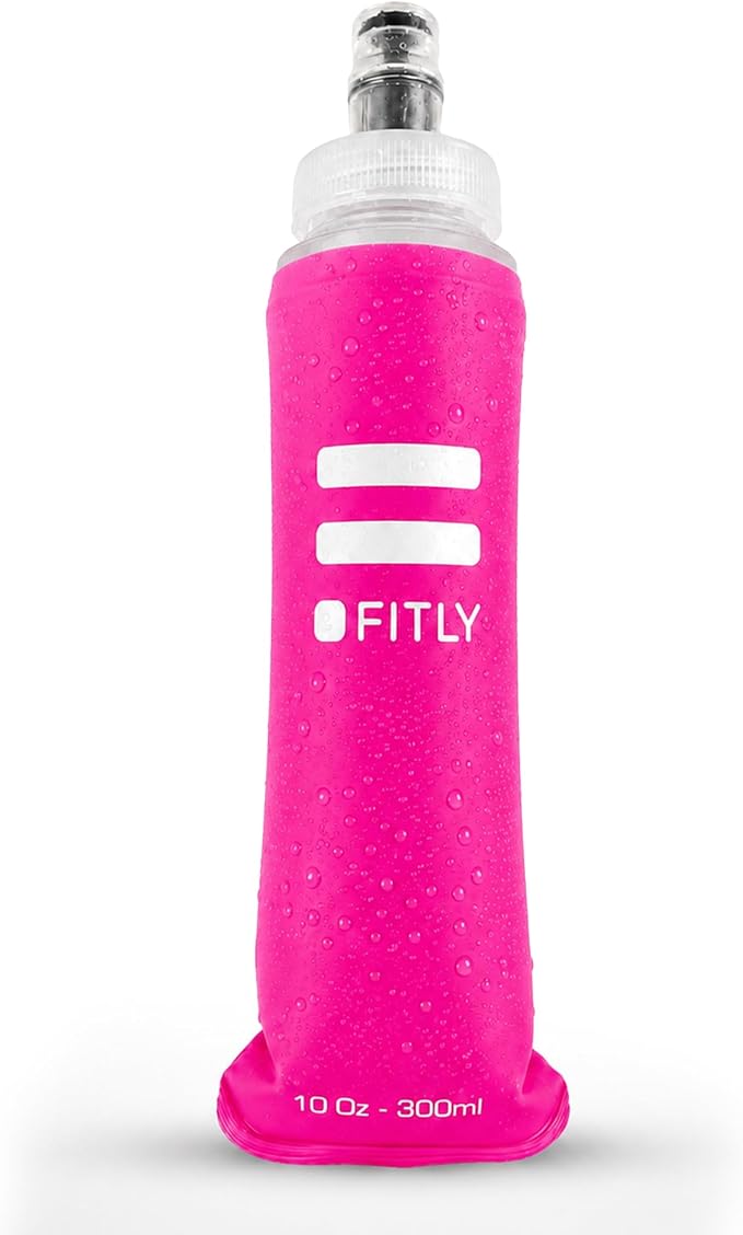 FITLY Soft Flask - Shrink As You Drink Soft Water Bottle for Hydration Pack - Folding Water Bottle Ideal for Running, Hiking, Cycling, Climbing & Rigorous Activity by FITLY