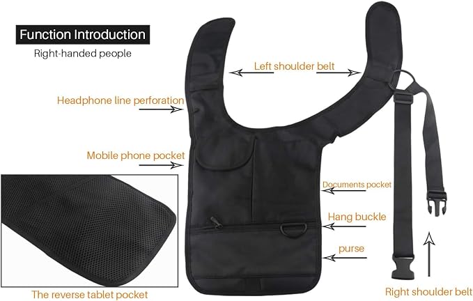 NewBEP Anti-thief Hidden Underarm Shoulder Bag Wallet Concealed Pack, Multi-purpose Men and Women Safety Storage Armpit Bag (Left shoulder) - Image 7