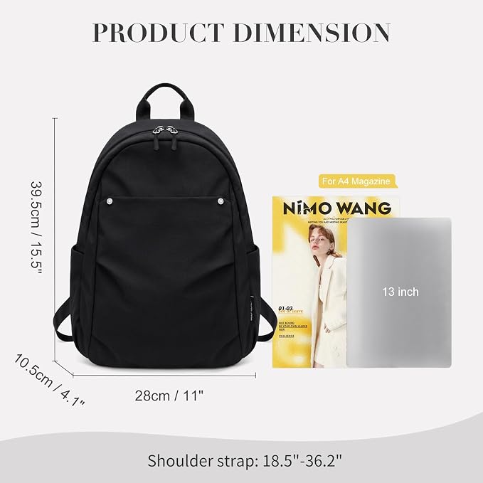Mini Backpack for Women Fashion Small Backpack Purse Lightweight Daypack for Work Trave Daily,Black - Image 3