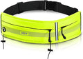 MIER Running Belt for Women & Men, Fanny Pack with Marathon Bib Clip, Neon | Slim Adjustable Phone Holder Pouch; Reflective Waist Packs for Running Essentials; Waterproof Zipper Pockets by MIER