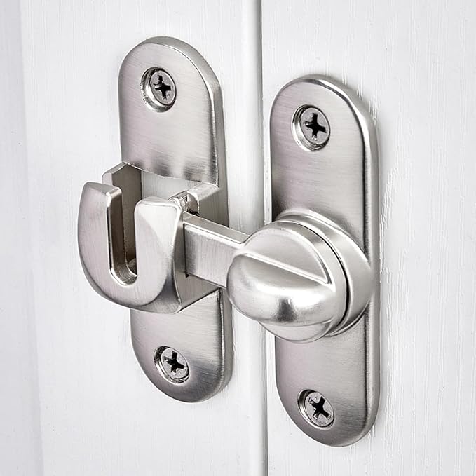 3 Pcs Silvery 90/180 Degree Sliding Door Latches,Zinc Alloy Flip Latch | Barn Door Latch,Cabinet Lock,Right Angle Door Lock,for bedroom,cabinet,drawer,Gardens,Wine Cabinet,garage,window,Pet Cage - Image 5