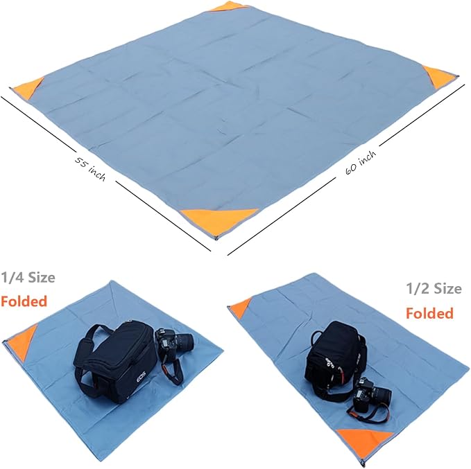 Orga'Neat Pocket Picnic Blanket, Compact Lightweight Tarp for Camping | Foldable, Easy to Carry, Water Resistant Sandproof Washable Quick Dry Mat for Beach, Festival, Travel, Outdoor Recreation - Image 3
