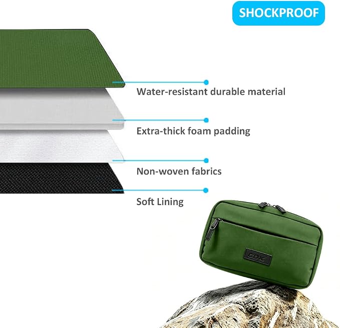 GOX Travel Cable Organizer Bag, Medium Tech Pouch for Electronics, Green | Two Zippers & Multiple Storage Pockets, Water-Repellent Oxford, All-in-One Tech Bag for Electronic & Travel Accessories - Image 6