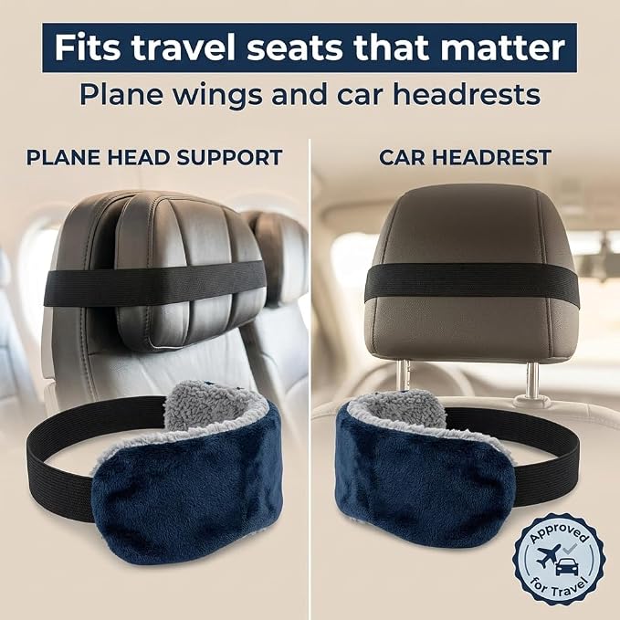 SeatSleeper Travel Pillow Alternative Stops Bobbing | Airplane Head Straps and Car Support Head Band | Travel Upright with Less Neck Strain | Super Comfy, Small & Compact - Image 7