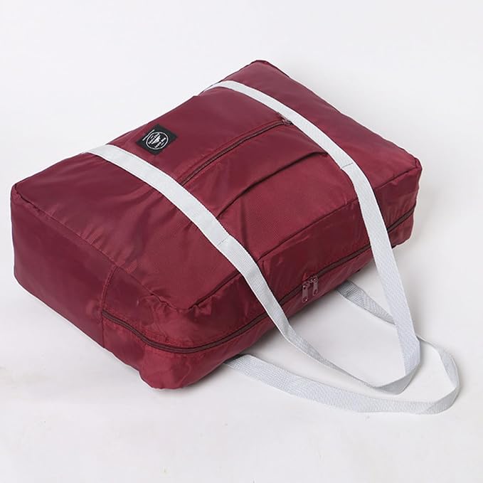 Foldable Travel Duffel Bags 2PCS Tote Carry On Luggage Spirit Airlines Personal Item Sports Gym Weekender Overnight Bags for Women and Men (Red+Blue) - Image 7