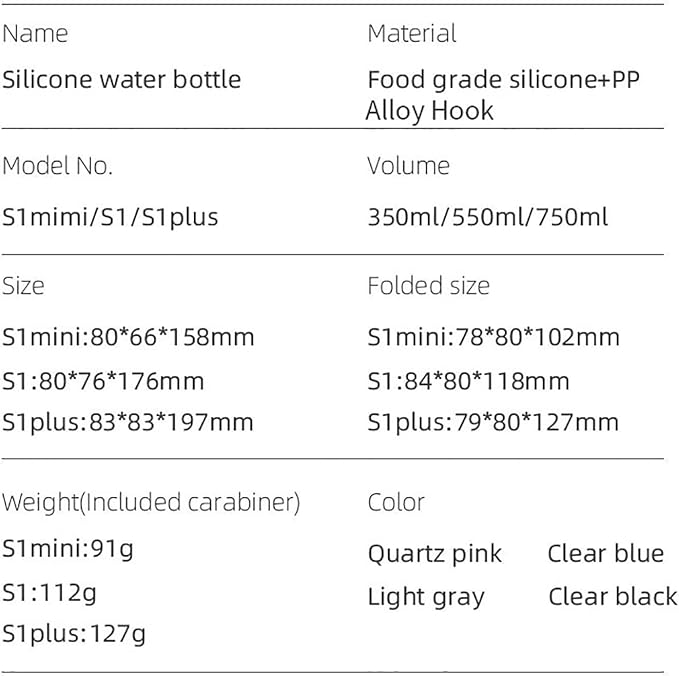 Collapsible Water Bottles 19oz with Spout & Carabiner, Odorless BPA-Free Silicone, Leak-Proof Foldable Reusable Bottle - Perfect for Travel Sports Gym Hiking Camping Cycling - Clear Black - Image 9