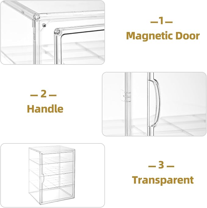 Pastry Display Case，4-Tier Adjustable Clear Bread Storage with Magnetic Door，Bread Box for Kitchen Countertop，15.7x11.8x9.8xinch (4 Tier-1 Pack) - Image 4