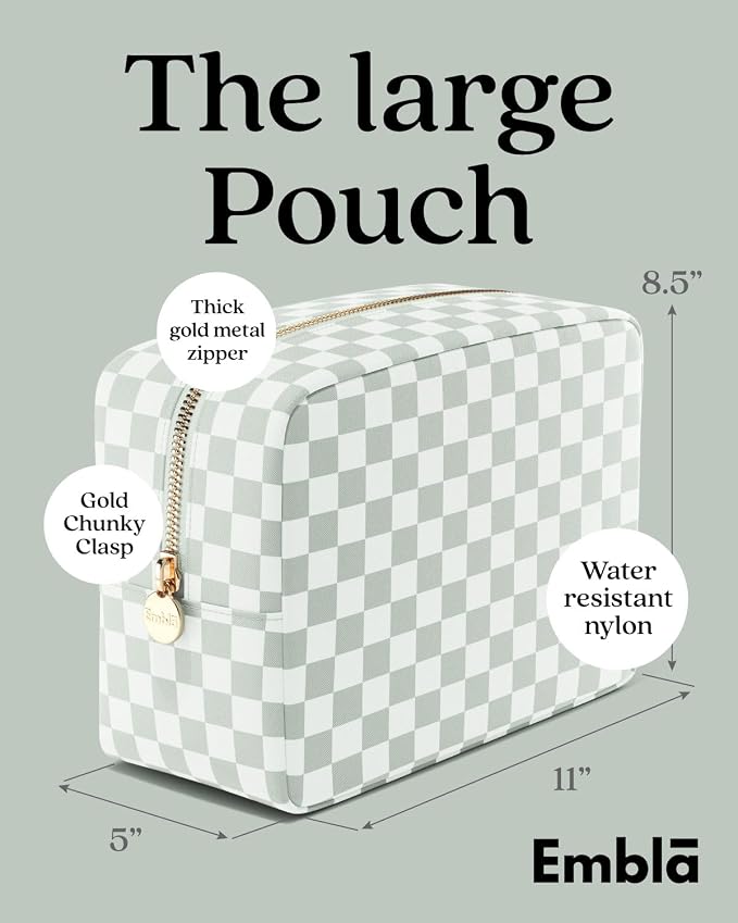 Makeup Bag for Women, Travel Cosmetic Organizer, Waterproof Toiletry Pouch | Large Nylon Cosmetic Bag with Zipper, Water-Resistant Beauty Pouch for Purse, Travel Essentials, Make up Case - Image 2