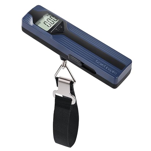 Battery-Free Luggage Scale – No Batteries Needed, Portable Digital Hanging Suitcase Weight Scale for Air Travel & Checked Bags, 110lb/50kg, LCD Display, Compact Travel Accessory by TravelInspira