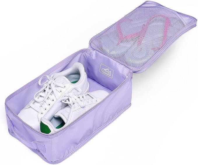 Travel Shoe Bags, Foldable Waterproof Shoe Pouches Organizer-Double Layer (4 Purple Shoe Bags) - Image 5