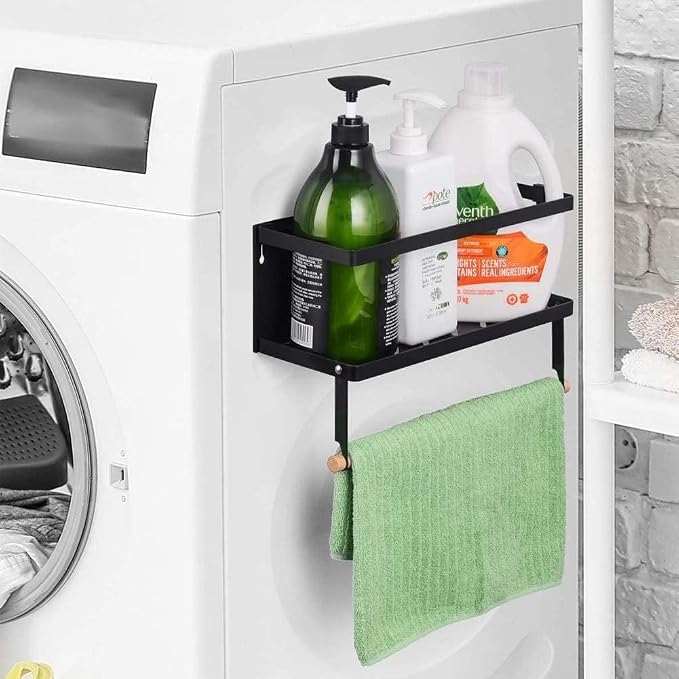 Magnetic Spice Rack for Refrigerator Magnetic Paper Towel Holder for Fridge Magnetic Shelf Magnetic Shelves 2 Hooks Fridge Magnet Organizer Spice Rack Seasoning Organizer Kitchen Storage - Image 7