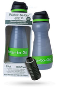 Water-to-Go Travel Water Filter Bottle, 18.5oz/55cl | Compact Filtered Water Bottle for International Travel, Removes Viruses, Eco-Friendly Bioplastic, New Leakproof Lid by WATERTOGO