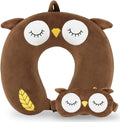Travel Pillow, Kids Travel Pillow with Sleep Eye Mask Soft Memory Foam Kids Neck Pillow for Boys & Girls, Travel Accessories for Car Airplane Traveling - Owl by MissSoul