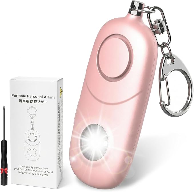Personal Alarm for Women Keychain Alarm: Qoosea 135dB Emergency Keychain Siren with Strobe Light Loud Siren for Women Kids Students Seniors Emergency Self-Defense for Night Sports by Qoosea-US