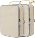 Compression Packing Cubes for Travel Suitcase Organizer Bags, Beige, XL | Expandable Travel Cubes for Packing Luggage Organizer Bags Compression Bags for Travel Essentials by CALACH