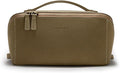 EACHY Travel Makeup Bag for Women, Faux Suede Cosmetic Bag, Green, Medium | Faux suede organizer with flat-open access, clear TPU brush pocket and carry handle for daily makeup, toiletries and travel by EACHY