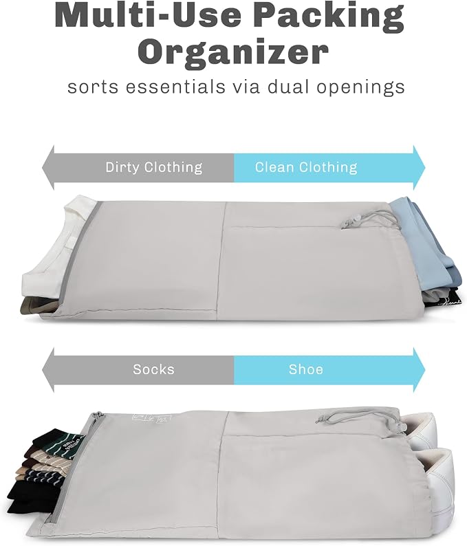 6 Set/ 4 Set/ 2 Set Compression Packing Cubes Travel Essentials Lightweight Nylon Luggage Suitcase Organizer Bag Light Grey 2PCS - Image 4