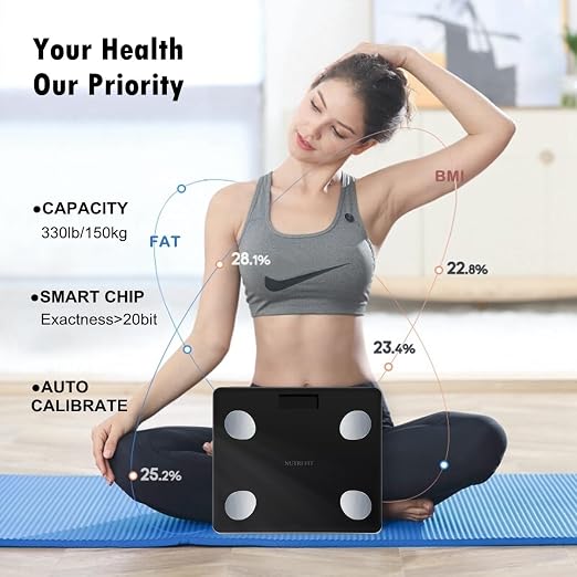 Digital Smart Scale for Body Weight Composition Analyzer Sync App | Bluetooth Sync, Backlit Display, Max 330lb, 0.2lb Precision, Health Monitor, Baby Mode, Bathroom Scale for BMI Fat Muscle - Image 2