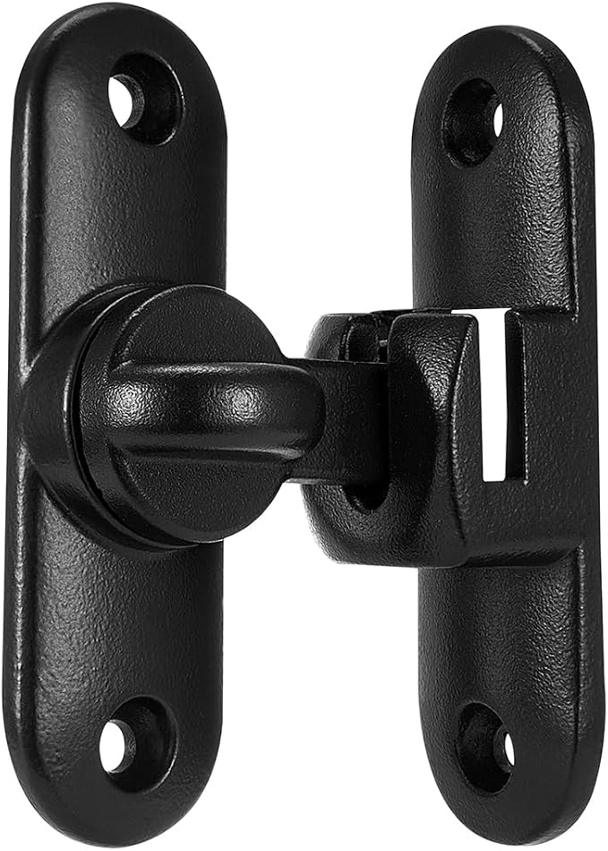 2 Packs Matte Black 90/180 Degree Barn Door Latches,Flip Gate Lock | Zinc Alloy Flip Gate Latches,Right Angle Door Lock,for bedroom,garage,sliding door,window,cabinet,drawer,pet enclosures - Image 7
