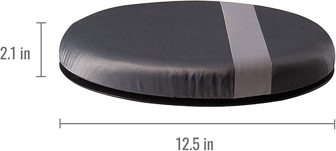 HealthSmart 360 Degree Swivel Seat Cushion, Chair Assist for Elderly, Swivel Seat Cushion for Car, Twisting Disc, Gray Stripe, 12.5 Inches in Diameter - Image 3
