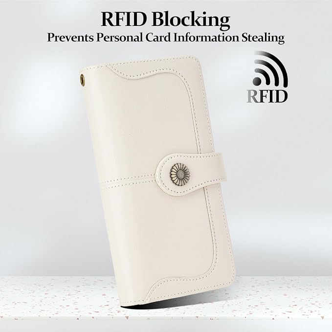 Wallets for Women Trifold Wristlet Wallets Large Capacity RFID Blocking Ladies Purse Credit Card Holder - Image 4