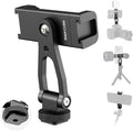 Metal Phone Tripod Mount with Cold Shoes & 1/4" Thread, 180° Tilt & 360° Rotation Tripod Phone Holder Stand for iPhone 16 Pro Max/Samsung Galaxy/All Phones/Camera/Cage/Selfie Stick (69001) by Mechrig