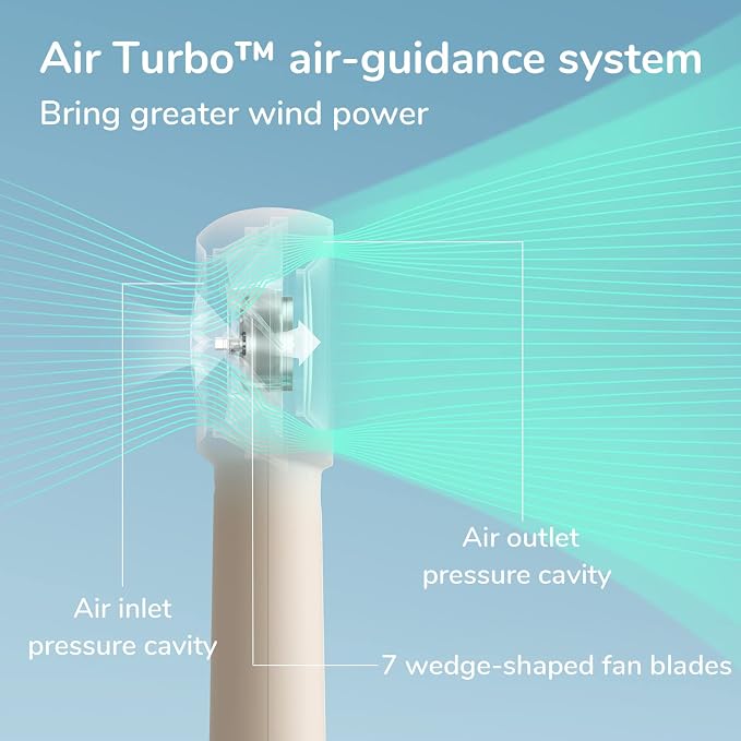 JISULIFE Portable Handheld Turbo Fan Rechargeable 4000mAh 5-Speed (Brown) | Up to 16H max cooling, Personal Battery Powered Pocket Fan for Travel/Outdoor/Vacation/Concerts, Birthday Gifts for Women - Image 4