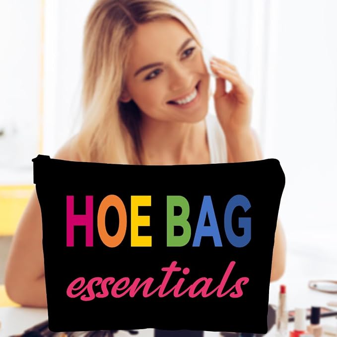 ZUYUROU Funny Gifts for Women, Girls - Cool Hostess Gift Ideas for Birthday, Weekend Fun - Makeup Travel Bag - Black - Image 5
