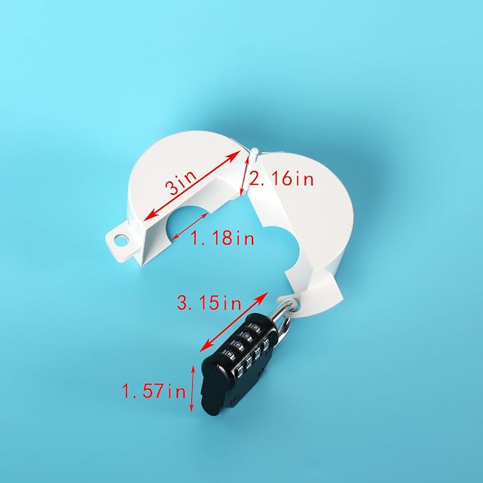 Door Knob Lock Out Device, Metallic White，Without Drilling(Password Lock) Door Handle Lock,Cover to Disable The Doorknob/Faucet, Prevents Turning of Door Knob and Access to Keyhole，Childproof - Image 3