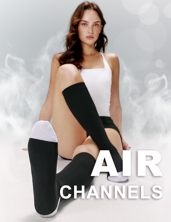 FITRELL 3 Pairs Compression Socks for Women and Men 20-30mmHg-Circulation Support Socks - Image 4