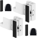 Upgraded Portable Security Door Reinforcement Lock - No Drilling Flip Lock Latch Prevents Unauthorized Entry Fits Inward-Opening Doors, Apartment, Hotel, Travel (White-2 Pcs) by StickNGoHardware