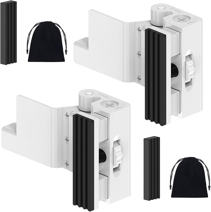 Upgraded Portable Security Door Reinforcement Lock - No Drilling Flip Lock Latch Prevents Unauthorized Entry Fits Inward-Opening Doors, Apartment, Hotel, Travel (White-2 Pcs) by StickNGoHardware
