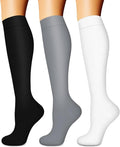 Compression Socks for Women & Men (3 pairs) - Best Support for Nurses, Running, Hiking, Recovery & Flight Socks by BLUEENJOY