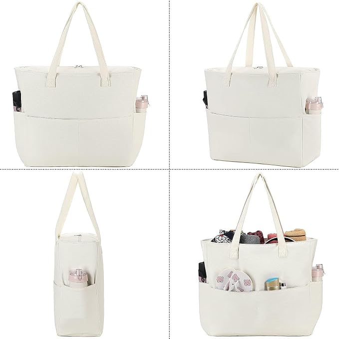 LEDAOU Large Beach Bag for Women, Waterproof Sandproof Tote Bag with Zipper | 36L Pool and Swim bag with Zipper, Wet/Dry pocket and 7 Pockets for Beach Days, Cruises, Vacations and Family travel - Image 9