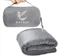 Travel Blanket Pillow 60x50 Inches Rolled Premium Soft Plush Airplane Throw Traveling Essentials Compact in a Bag Essential Gifts for Women & Toddler Airplane Accessories (Gray) by Unknown