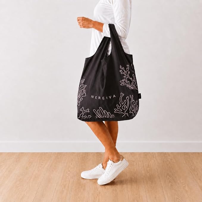 55 Pound Reusable Shopping Bag - Folds into a Small Pouch - Washable Reusable Grocery Bag, Durable & Stylish with handles for Easy Shoulder or Hand Carry - Image 3