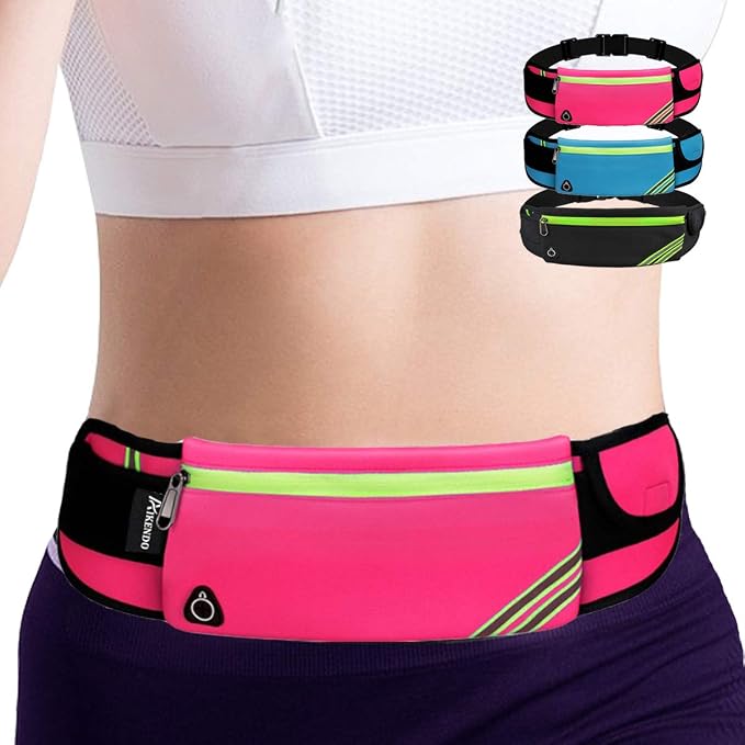 AIKENDO Women Fanny Pack Running Belt,Belt Bag Phone Holder | Water Resistant Wasit Pack Bag for Hiking Fitness,Phone Carrier,Running Gear, Lightweight, Soft Material by AIKENDO