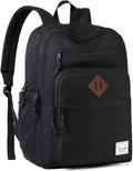 VASCHY School Backpack for Men, Unisex Large Bookbag Schoolbag Casual Daypack for High School/College/Teens/Travel/Work Black by Vaschy