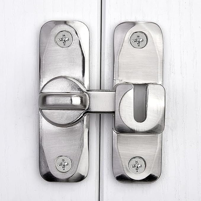 3 Packs Silver Barn Door Latches,90/180 Degree Gate Lock_B | Zinc Alloy Right Angle Door Lock Latch,Flip Gate Latches,Sliding Door Latch Lock,for Cabinets,Fence Gates,Pet Cage - Image 4